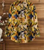 Women’s Geometric Art Print Two-Piece Set – Casual Lapel Shirt with Roll-Up Sleeves and Loose Pants, Ideal for Travel and Everyday Wear - Image 4