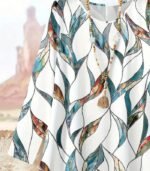 Women’s Casual Elegant Two-Piece Set – Loose Long Sleeve Top and Leaf Print Pants, Stylish Outfit for All Seasons - Image 3