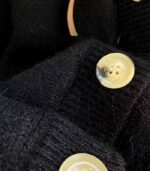 Women’s Navy & White Color-Block Cardigan – V-Neck Sweater Jacket with Tie-Front and Button Closure, Long-Sleeve Cozy Layer for Fall and Winter - Image 3