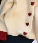 Women’s Soft Knit Red Contrast Collar Cardigan – Stylish Button-Front Winter Sweater - Image 3