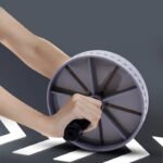 Roller Wheel for Abs Workout – Durable Gray & Black Core Trainer for Home Fitness, Muscle Building, and Weight Loss