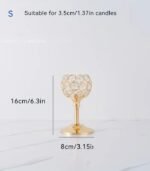 Elegant Gold-Plated Crystal Candlesticks – Floor Standing Candle Holders for Wedding, Hotel & Home Decor - Image 5