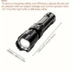 Baihuibri Rechargeable Super Bright LED Flashlight with Telescopic Zoom