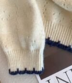 Women's Korean-Inspired Colorblock Sweater – Long Sleeve Pullover with Bow Accent and Lapel Detail, Soft & Cozy for Autumn and Winter Layering - Image 12