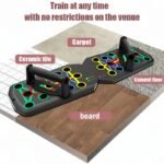 28-Hole Push-Up Board with Resistance Bands – Home & Gym Exercise Equipment for Chest, Arms, and Shoulders, Foldable Muscle Training Device