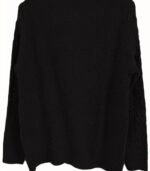 Women’s Navy Blue Geometric Cable-Knit Cardigan – Cozy Button-Front Sweater with Black Buttons, Round-Neck Long Sleeves, Perfect for Fall & Winter Layering - Image 7