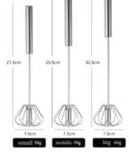 Semi-Automatic Stainless Steel Egg Beater - Image 6
